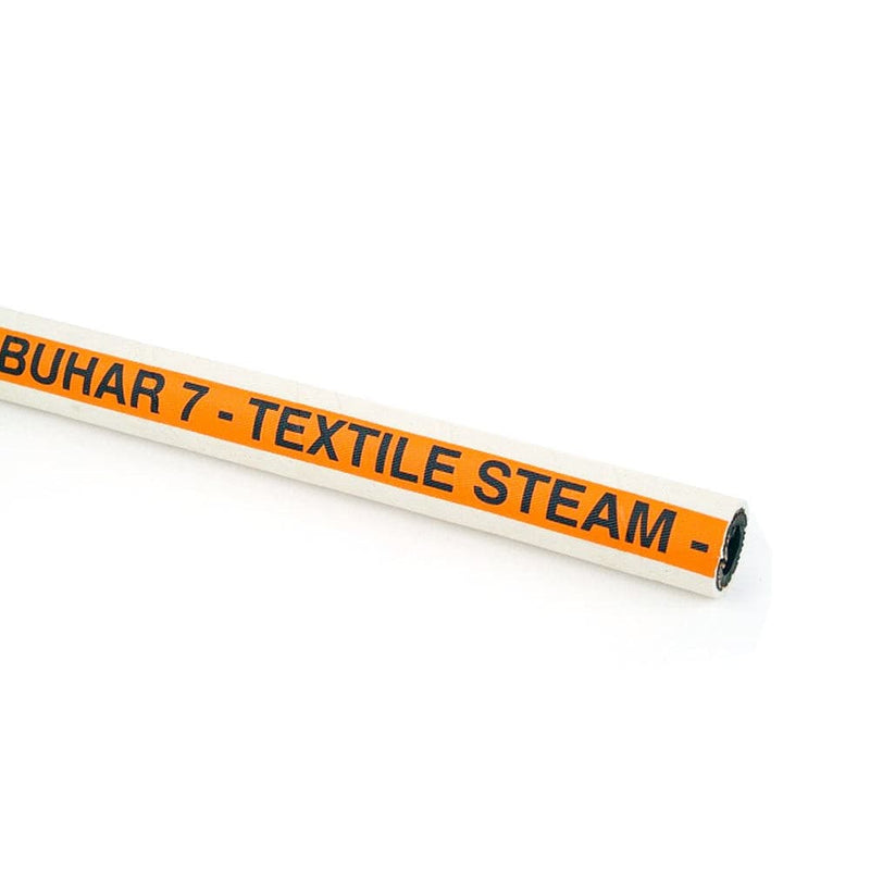 Image of Buhar White Cover 7 Bar Non-Marking Steam Hose - Per Metre on a white background