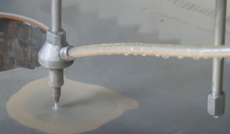 Abrasive Water Jet Cutting in action