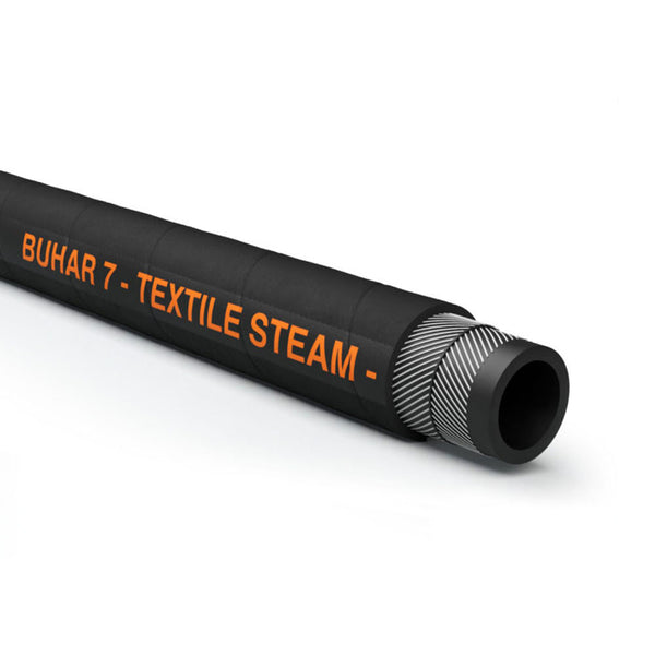 Digital image of a Buhar Black Cover 7 Bar Steam Hose on a white background